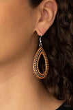 Paparazzi Accessories Tear Tracks - Orange Earring - Pure Elegance by Kym