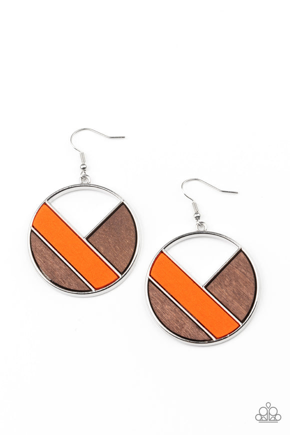 Paparazzi Jewelry Don't Be MODest - Orange Earring - Pure Elegance by Kym