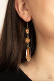 Paparazzi Jewelry Sophisticated Smolder - Brass Earring - Pure Elegance by Kym