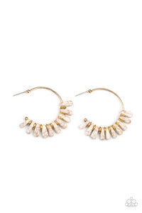 Paparazzi Jewelry Poshly Primitive - White Hoop Earrings - Pure Elegance by Kym