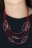 Paparazzi Jewelry Check Your CORD-inates - Red Necklace - Pure Elegance by Kym