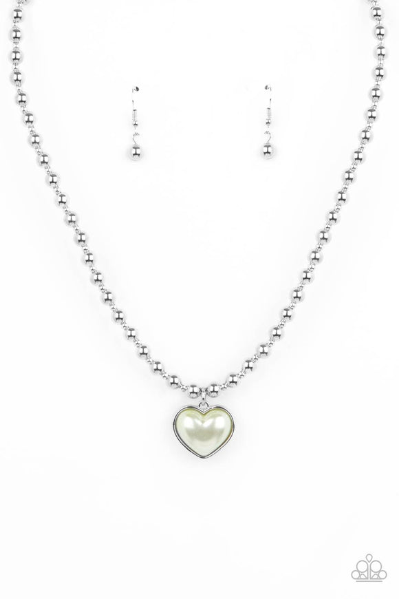 Paparazzi Jewelry Heart Full of Fancy - Green Necklace - Pure Elegance by Kym