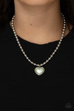 Paparazzi Jewelry Heart Full of Fancy - Green Necklace - Pure Elegance by Kym