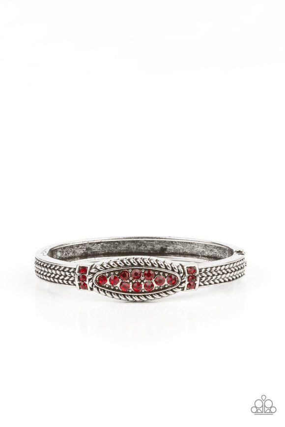 Paparazzi Jewelry Locked in Luster - Red Bracelet - Pure Elegance by Kym