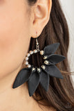 Paparazzi Jewelry Flower Child Fever - Black Earring - Pure Elegance by Kym