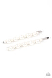 Paparazzi Jewelry Put A Pin In It - White Hair Clip - Pure Elegance by Kym