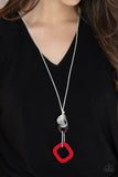 Paparazzi Jewelry Top Of The WOOD Chain - Red Necklace - Pure Elegance by Kym