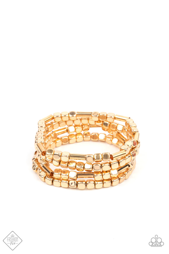 Paparazzi Jewelry Metro Materials - Gold Bracelet - Pure Elegance by Kym