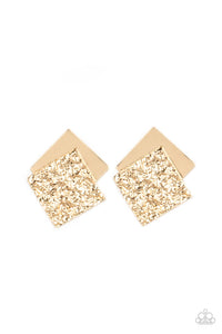 Paparazzi Jewelry Square With Style - Gold Earring - Pure Elegance by Kym
