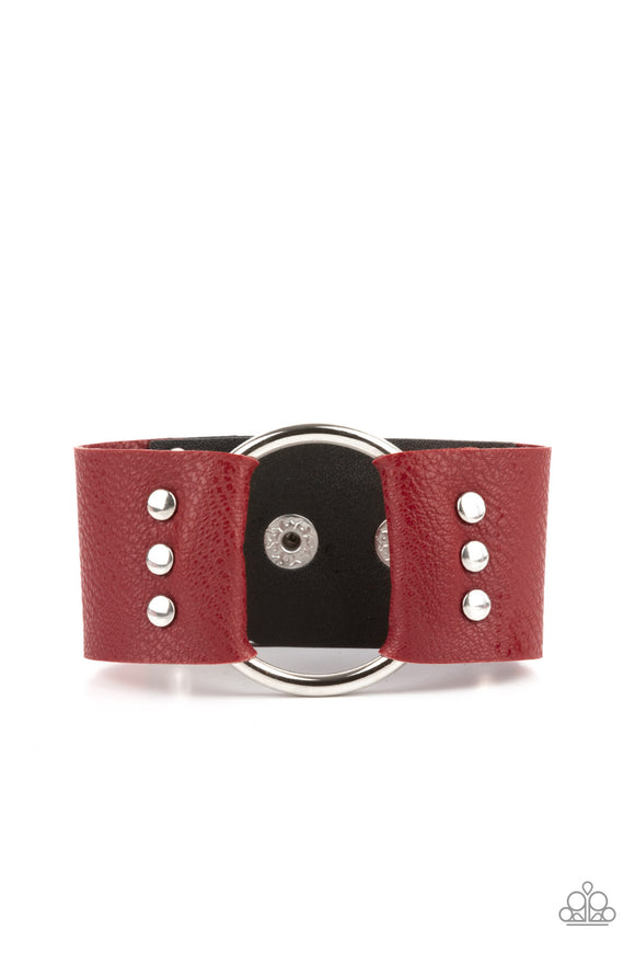 Paparazzi Jewelry Moto Mayhem - Red Bracelet - Pure Elegance by Kym