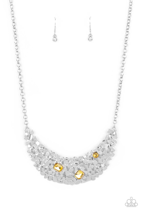 Paparazzi Jewelry Fabulously Fragmented - Yellow Necklace - Pure Elegance by Kym