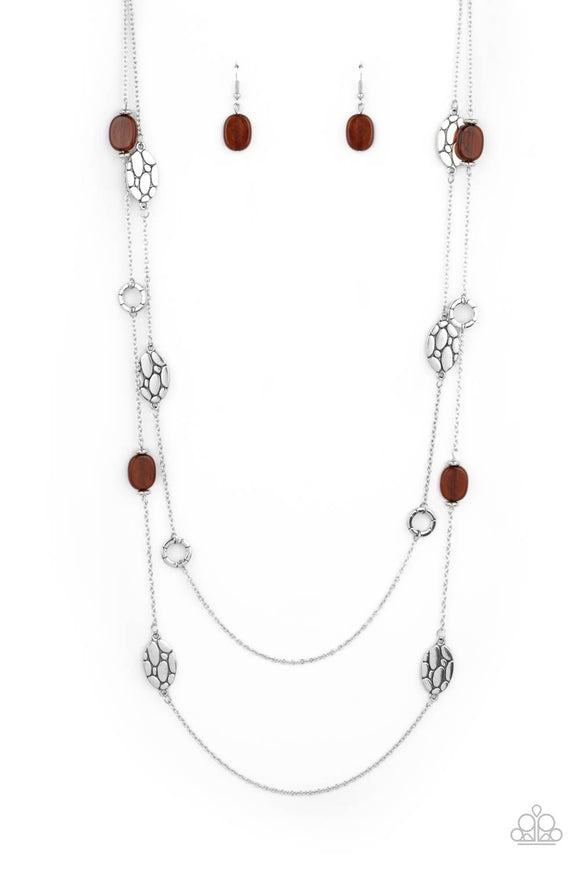 Paparazzi Jewelry Cobble Creeks - Brown Necklace - Pure Elegance by Kym