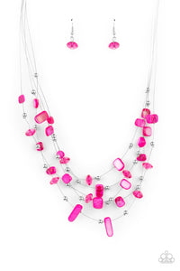 Paparazzi Jewelry Prismatic Pebbles - Pink Necklace - Pure Elegance by Kym