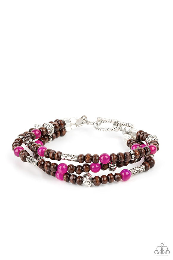 Paparazzi Jewelry Woodsy Walkabout - Pink Bracelet - Pure Elegance by Kym