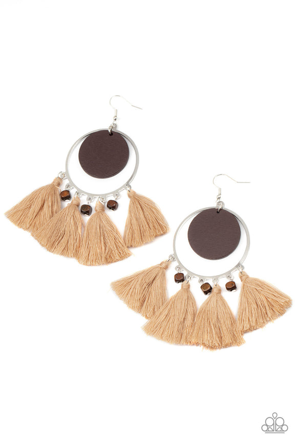 Paparazzi Jewelry Yacht Bait - Brown Earring - Pure Elegance by Kym