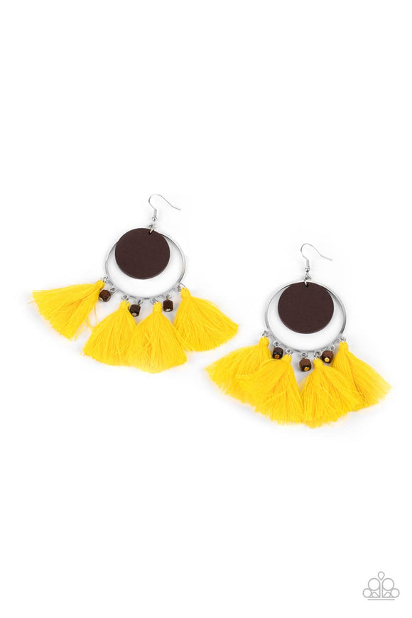 Paparazzi Jewelry Yacht Bait - Yellow Earring - Pure Elegance by Kym