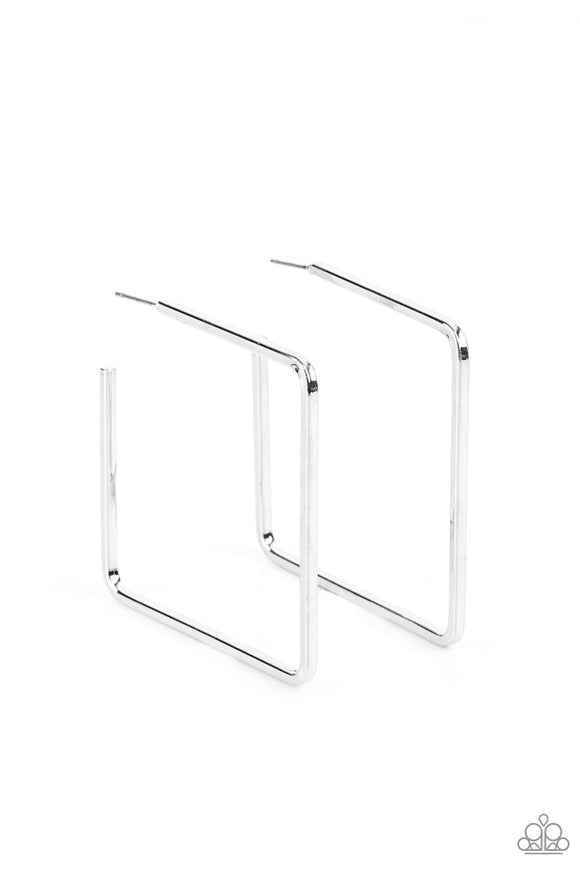 Paparazzi Jewelry Material Girl Magic - Silver Hoop Earring - Pure Elegance by Kym
