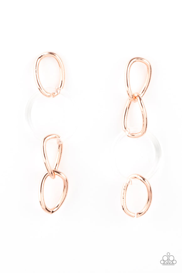 Paparazzi Jewelry Talk In Circles - Copper Earrings - Pure Elegance by Kym
