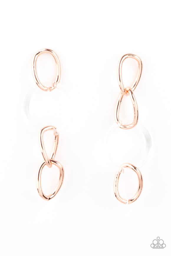 Paparazzi Jewelry Talk In Circles - Copper Earrings - Pure Elegance by Kym