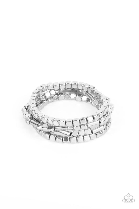 Paparazzi Jewelry Metro Materials - Silver Bracelet - Pure Elegance by Kym