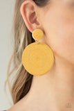 Paparazzi Jewelry Circulate The Room - Yellow Earring - Pure Elegance by Kym