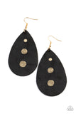 Paparazzi Jewelry Rustic Torrent - Black Earring - Pure Elegance by Kym