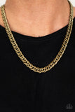 Paparazzi Jewelry Winner's Circle - Brass Men's Necklace - Pure Elegance by Kym