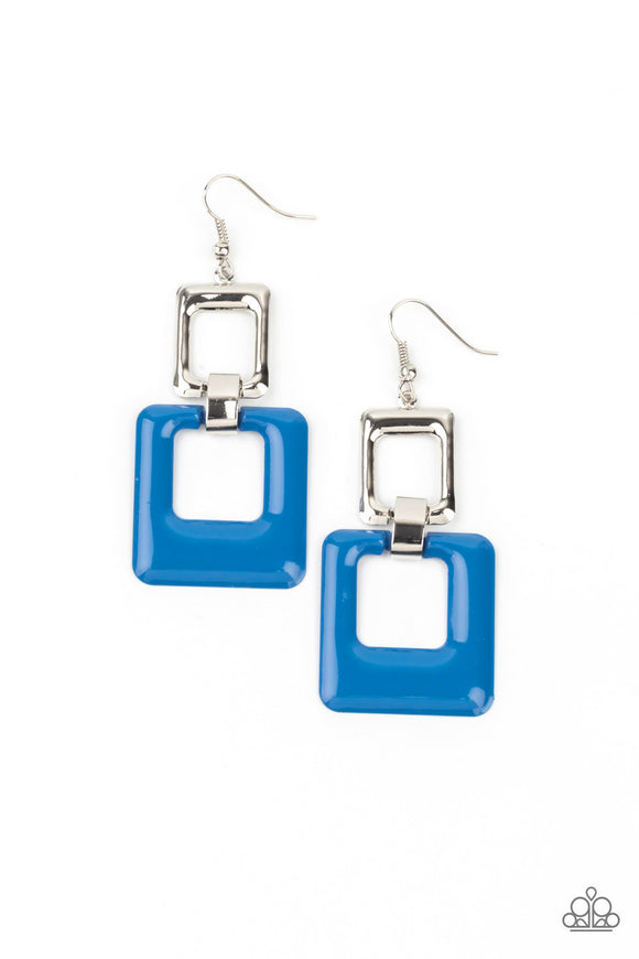 Paparazzi Jewelry Twice As Nice - Blue Earring - Pure Elegance by Kym