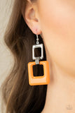 Paparazzi Jewelry Twice As Nice - Orange Earring - Pure Elegance by Kym