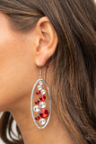 Paparazzi Jewelry Rock Candy Bubbly - Red Earring - Pure Elegance by Kym