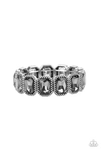 Paparazzi Jewelry Studded Smolder - Silver Bracelet - Pure Elegance by Kym