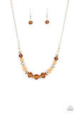 Paparazzi Jewelry Turn Up The Tea Lights - Brown Necklace - Pure Elegance by Kym