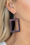 Paparazzi Jewelry World FRAME-ous - Purple Earring - Pure Elegance by Kym