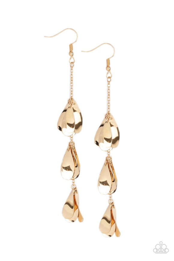 Paparazzi Jewelry Arrival CHIME - Gold Earring - Pure Elegance by Kym