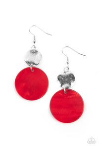 Paparazzi Jewelry Opulently Oasis - Red Earring - Pure Elegance by Kym