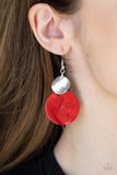 Paparazzi Jewelry Opulently Oasis - Red Earring - Pure Elegance by Kym