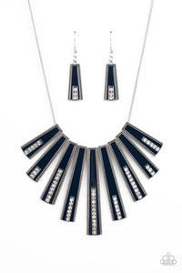Paparazzi Jewelry FAN-tastically Deco - Blue Necklace - Pure Elegance by Kym