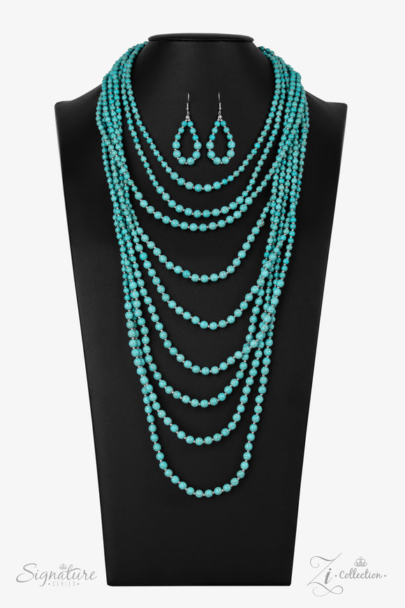 Paparazzi Jewelry Zi Collection 2021 The Hilary Blue Necklace - Pure Elegance by Kym