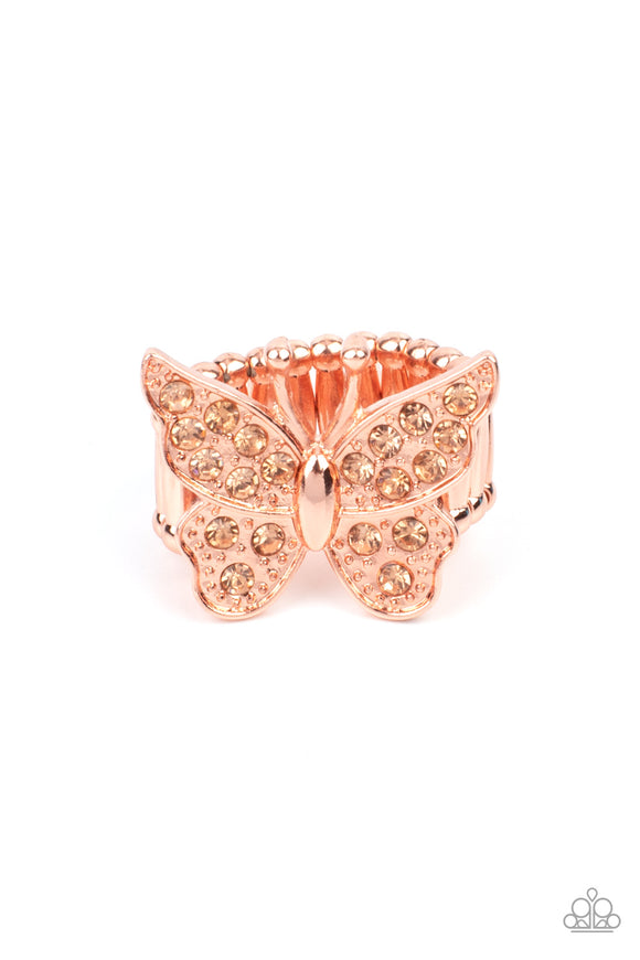 Paparazzi Jewelry Bona Fide Butterfly - Copper Ring - Pure Elegance by Kym