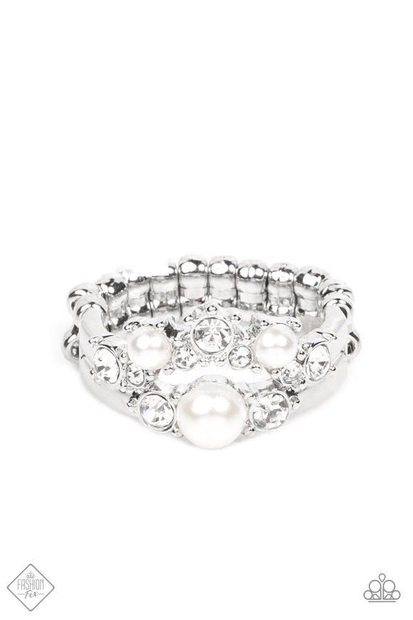 Paparazzi Jewelry A-List Ambience - White Ring - Pure Elegance by Kym