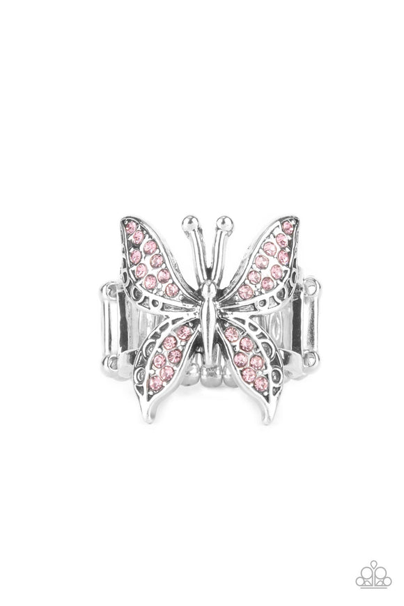 Paparazzi Jewelry Blinged Out Butterfly - Pink Ring - Pure Elegance by Kym