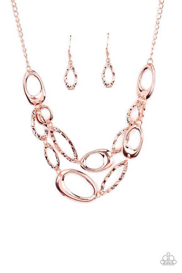 Paparazzi Jewelry Game OVAL - Copper Necklace - Pure Elegance by Kym