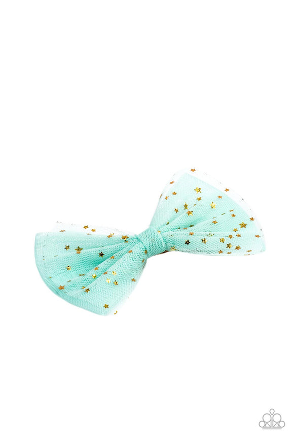 Paparazzi Jewelry Twinkly Tulle - Green Hair Clip - Pure Elegance by Kym