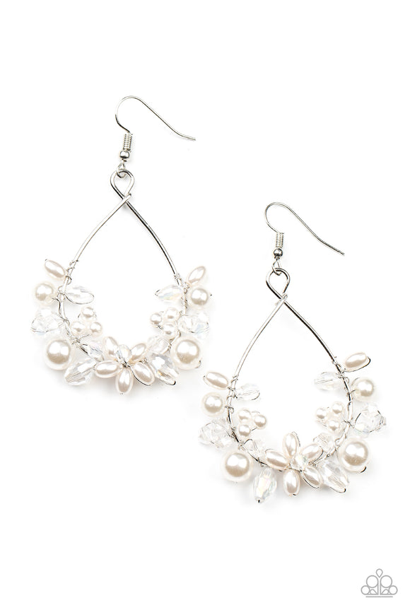 Paparazzi Jewelry Marina Banquet - White Earrings - Pure Elegance by Kym