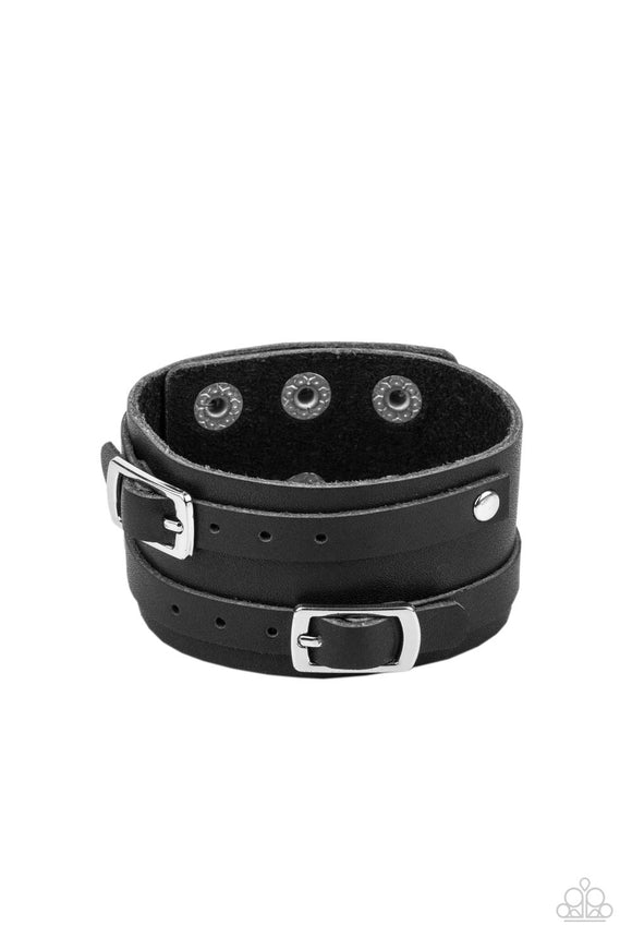 Paparazzi Jewelry Bronco Bustin Buckles - Black Bracelet - Pure Elegance by Kym
