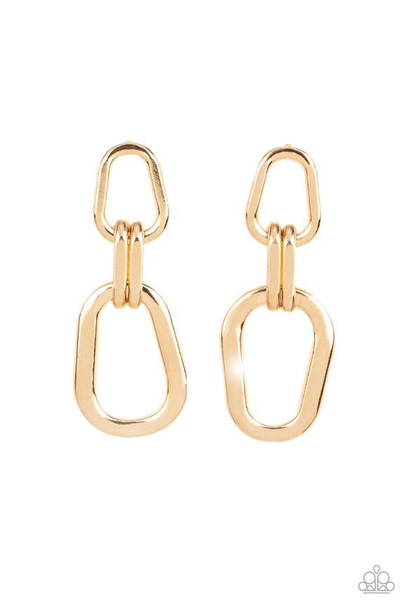 Paparazzi Jewelry Harmonic Hardware - Gold Earrings - Pure Elegance by Kym