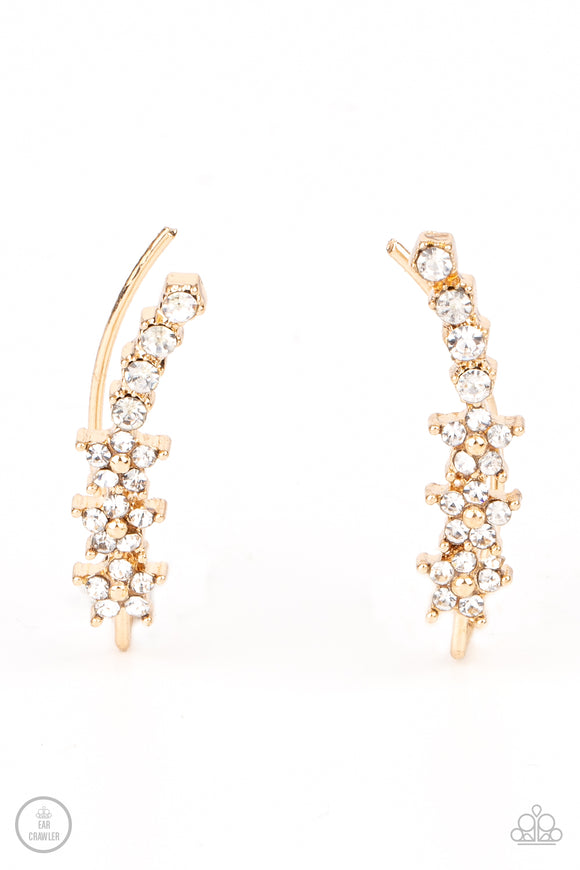 Paparazzi Jewelry Flowery Finale - Gold Earring (Crawler) - Pure Elegance by Kym