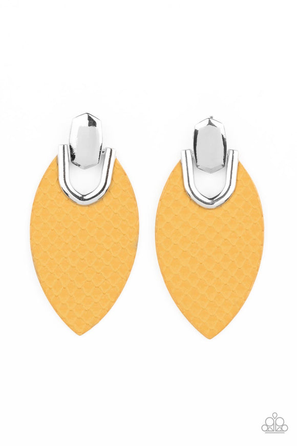 Paparazzi Jewelry Wildly Workable - Yellow Earrings - Pure Elegance by Kym