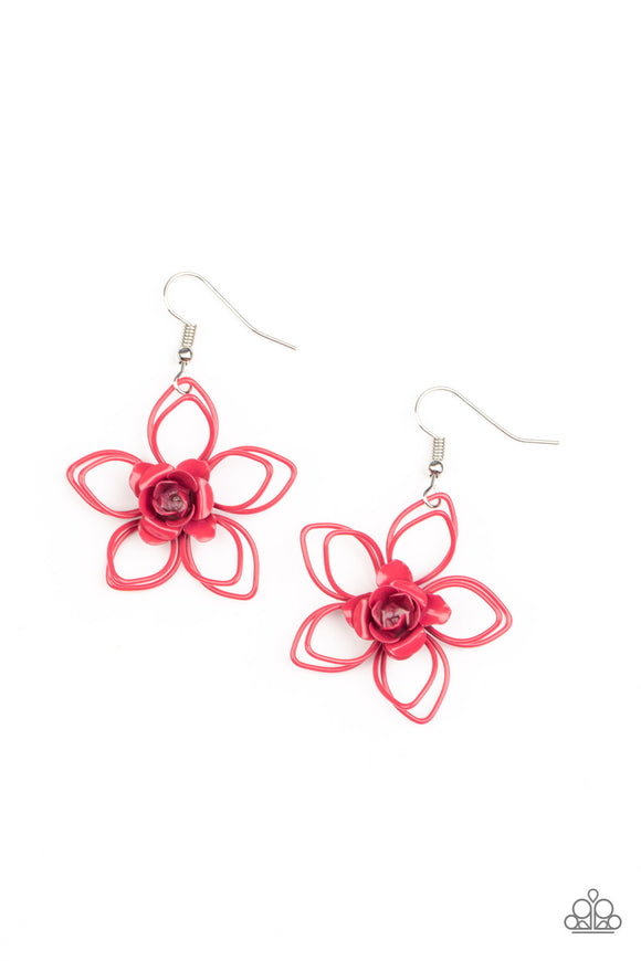 Paparazzi Jewelry Botanical Bonanza - Pink Earring - Pure Elegance by Kym