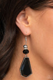 Paparazzi Jewelry Defaced Dimension - Black Earring - Pure Elegance by Kym